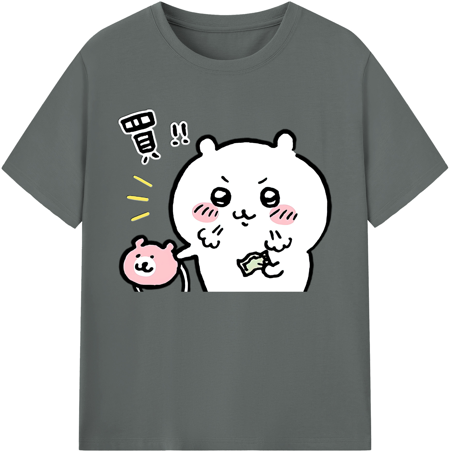 （画像用） ちいかわ ちいかわ Chii-kawa chiikawa 綿100％ メンズ半袖Tシャツ｜肌触りやわらか＆通気性